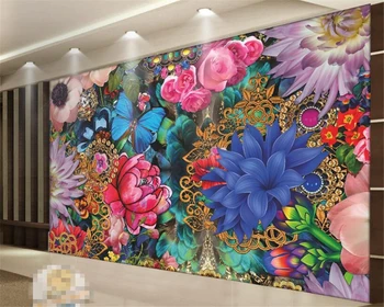 Beibehang 3D tapet pictate manual retro trandafiri TV de fundal de perete camera de zi dormitor murală fotografie tapet pentru pereți 3 d