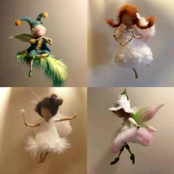 DIY Lână Simțit Bagat Neterminate Visul Fairy Princess Păpuși lucrate Manual Împâslire Creative de Artizanat Fata Cadou Jucărie Kit Material Pachet