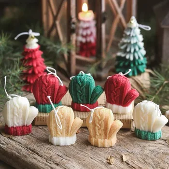 3D de Pluș Mănuși de Cactus Lumânare cu miros de Mucegai Silicon Crăciun Serie Iarna Creative de Copt Biscuit de Ciocolata Mousse de Matrite