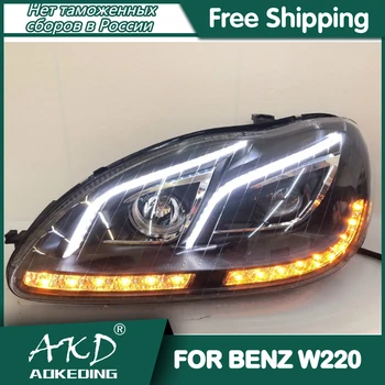 Pentru BENZ W220 Faruri 1999-2005 DRL Day Running Light LED Bi Xenon Bec Lumini de Ceata Accesorii Auto S320 S350 S500 Lampă de Cap