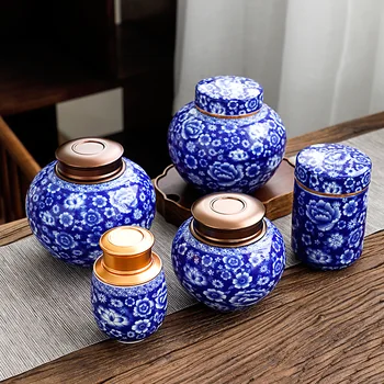 De Uz Casnic Teabox Casa De Ceai Cu Vas Ceramic Cu Capac Ceai Organizator Cutie Ermetic Oală Container De Depozitare Oale Colectorului Caddy