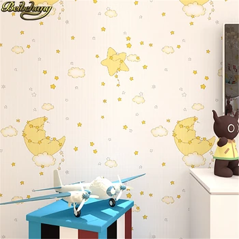 beibehang papel de parede Tapet 3D De Desene animate pentru Copii Dormitor fete Băieți Luna Stelele Acasă Decorare Perete rola de hartie