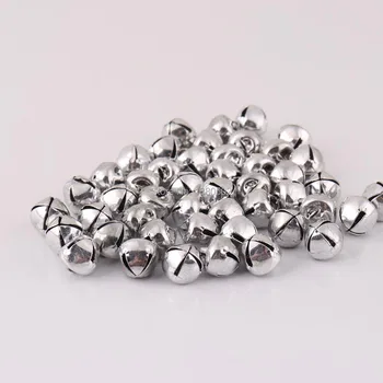 100buc/lot 9.5 mm culoare Argintiu Metal Mic Clopot Jingle bell pentru Decor de Crăciun