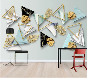 Tapet personalizat 3d stil Nordic geometrice abstracte marmură planta model de fundal TV de perete camera de zi de decorare dormitor Обои