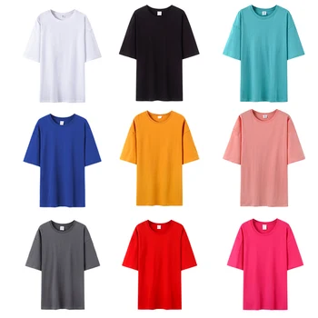 Echipajul Gât Femei de Moda T-shirt din Bumbac 100% Vrac Solid de Culoare cu Maneci Scurte T-Shirt 19 Culori de Vara Haine Casual pentru Femei