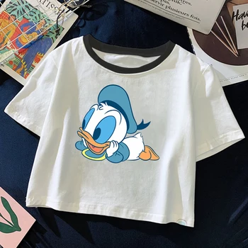 Desene animate Disney Mini Mickey Kawaii Tricou Femei Funny Donald Duck Grafic Teuri Anime Topuri de Vara Harajuku T-shirt Femei Y2k Sus