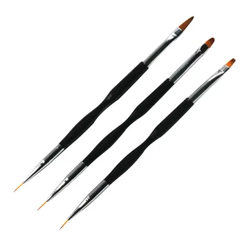3Pcs Perie de Unghii Cap Dublu Nails Art Stilou Dotting Desen de Linie Furnizează Pensula Gel UV Manichiura Pictura Accesorii Instrumente