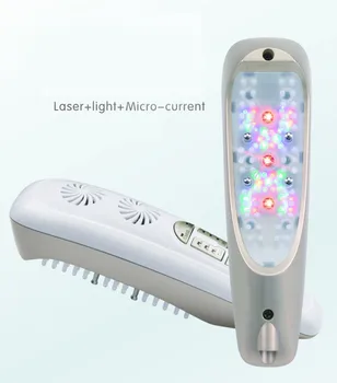Livrare gratuita Portabil LLLT Rece low level laser echipamente de terapie pentru scalp masaj pierderea parului pieptene cu laser fisioterapia 2017 Nou