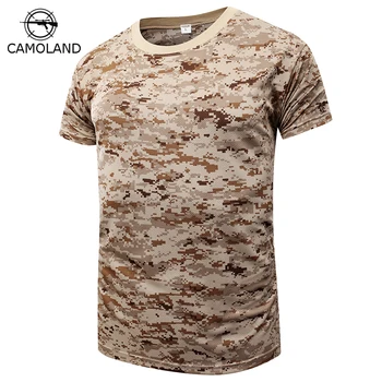 Bărbați Femei Camuflaj T-Shirt Militare Armata SUA Tactice O Gât T Cămașă cu uscare Rapida Fitness Compresie de sex Masculin T-Shirt