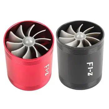 2 Bucati Universal Turbo Încărcător Twin Ventilator Compresor 2.5-2.9 inch, Negru+Rosu