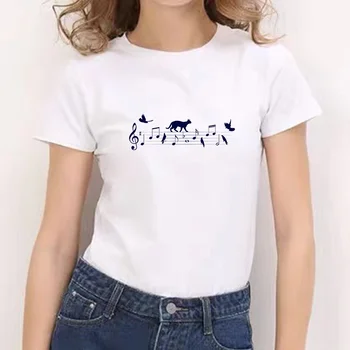 Femei Lady Pisici Simplu de Imprimare 90 de Imprimare de Moda Tricou Haine de T Tee pentru Femei Tricou pentru Femei Top Graphic T-shirt