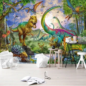 Personalizat Murale 3D Tapet Pădure Virgină Dinozaur Animale Copii Fundal, Camera de Decorare Perete Pictura Papel De Parede Sala