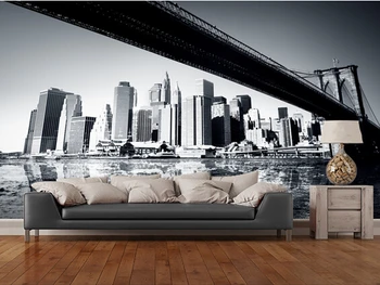 Personalizate alb-negru tapet retro,New York tapet pentru pereti 3d,camera de zi bucatarie restaurant cafenea perete papel de parede