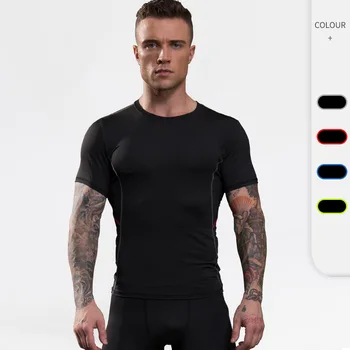 YEL91204 PRO Bărbați etanș cu mânecă scurtă de sport haine de fitness elastic uscare rapida de sudoare wicking respirabil T-shirt de sus