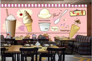 Wallpaper 3d foto personalizate murală inghetata inghetata magazin de cafea ceai lapte restaurant picturi murale 3d tapet în camera de zi