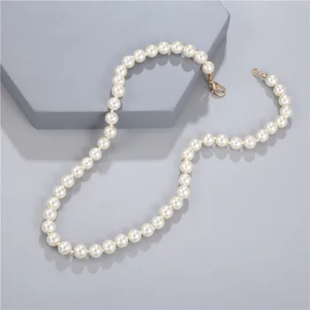 2021 Boemia de Moda Alb Imitație Perla Cravată Colier pentru Femei Vintage Elegant Colier de Perle Lanț Petrecere de Nunta Bijuterii