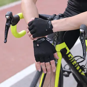 În aer liber cu Bicicleta Mănuși Respirabil rezistent la Șocuri Non-alunecare de Funcționare sală de Gimnastică Jumătate Degetul Mănuși pentru Sport, Mănuși de Echipamente de Ciclism