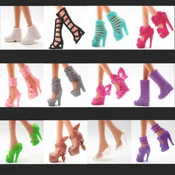 12Pairs/Set Asortate de Moda Colorat Stil Mixt Sandale, Pantofi cu Toc inalt papusa Accesorii Haine