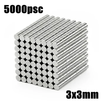 5000pcs 3x3mm Super-Puternic, Puternică Vrac Mici, Rotunde Neodim Neodim Magneți Disc Dia 3*3mm N35 pământuri Rare Magnet Neodim