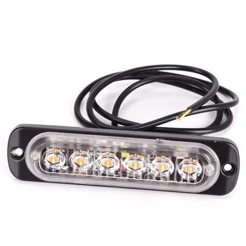 Universal 6 LED 12-24V 18W Slim Amber Motor Rândul său, Lumini Flash Light Bar Autovehiculului Urgență de Avertizare Lampa Stroboscop