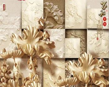 Beibehang tapet Personalizat de Înaltă calitate 3D stereoscopic relief lotus TV de perete de fundal de lux camera de zi interior tapet 3D