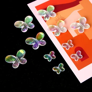 Coreea de simfonie acrilic transparent de sticlă gaură fluture șirag de mărgele manual DIY bijuterii de păr cercei accesorii material