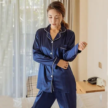 Body De Mătase Faux Set De Pijama De Vara Pentru Femei Din Satin Pijamale Cu Maneca Lunga Bluza Top Somn Fundul Cămașă De Noapte De Sex Feminin Acasă Pijamale