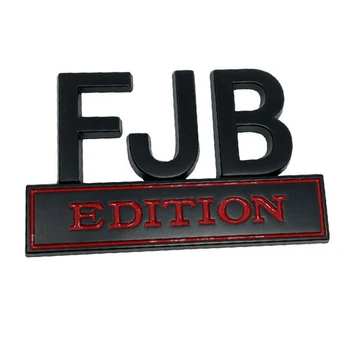 Exterior Autocolant Insigna 8x3cm Negru/Rosu Decal Emblema FJB Fender Edition