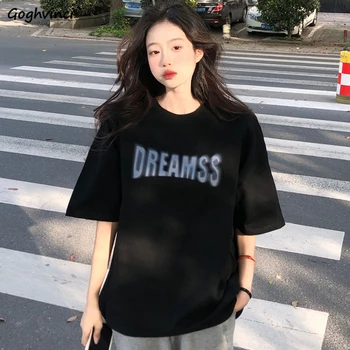 5 Sfert Maneca tricouri Femei Scrisoare de Imprimare Elegant Pierde Vara Chic Minoritate Confortabil Casual All-meci Stil coreean O-gât de Bază