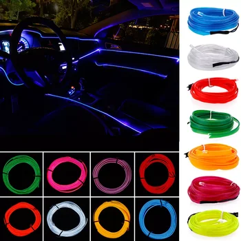 Mașină de Iluminat Interior Lampă Decorativă EL Cabluri Neon Benzi Auto DIY Flexibil de Lumină Ambientală USB Atmosfera de Petrecere Lampa