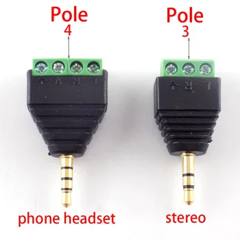 3.5 mm Jack pentru Căști Mufă Pol 3/4 Poli Stereo Solderless Conector Audio Capul La Borna DIY Plug