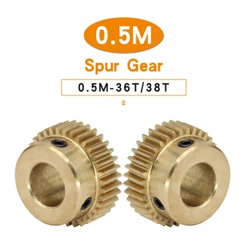 1 Bucată Spur Gear 0,5 M-36T/38T Plictisesc 4/5/6/6.35/7/8 mm Cupru Alama Mini Worm Dinții roții Înălțimea de 5 mm Pentru Transport Accesorii