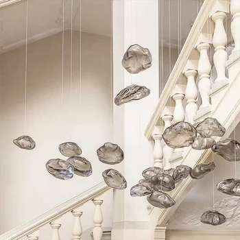 Creative sticlă lampă de pandantiv nor în formă de pandantiv lampă hotel showroom decor lampa Nordic scara restaurant lampă de pandantiv