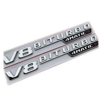 1pair Plastic mai Nou Stil 3D V8 BITURBO 4MAITC+ Autocolante de Vehicule Emblema, Insigna Logo-ul