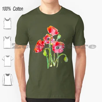 Maci T-Shirt Din Bumbac 100% Bărbați Femei Personalizate Model Face Mac Mac Mac Roșu Floare Floral Buchet De Flori Buchet Fe Flori