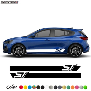 2 buc Portiera Laterală Fusta Autocolant Scrisoare Grafică Corpul Lung Dungi Kituri de Vinil Autocolante Pentru Ford Focus ST 2017-2022 Accesorii