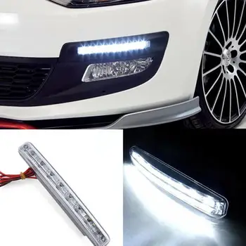 Universal Car LED Lumina Noua Masina de Styling 8 LED-uri Lumina Zilei Luminoase rezistent la apa Lumina Lămpii de Funcționare DRL Mașină de Ceață de Conducere Alb P1R2