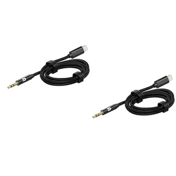 2X Auto Cablu AUX Pentru Iphone Cablu Audio Cablu Aux De 3,5 Mm Audio Premium Pentru Iphone 13 Pro-8 Plus Casetofoane