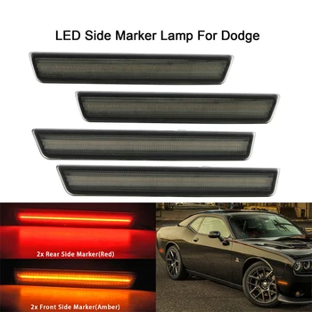 4buc Părți Exterioare Fata-Spate LED Partea Marker Lumina Afumat Dispersor Lampa Pentru perioada 2015-2020 Dodge Challenger Accesorii Auto