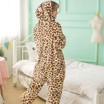 Leopard Adult Kigurumi Onesie Femei Costum De Animal De Lux Moale Anime Cosplay Onepiece Salopeta De Iarna