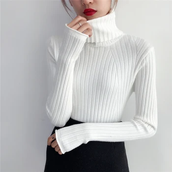 Un nou 2020 cap feminin pulover întinde subțire cămașă cu mâneci lungi pulover de iarna cald all-meci suport