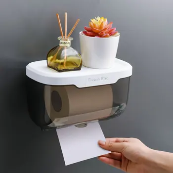 Punch-gratuit Titularul de Hârtie Igienică Cutie Impermeabilă Depozitare Hârtie Igienică suport de Stocare Prosop de Hârtie de Bucătărie Baie Cutie de Depozitare