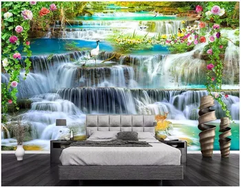 foto personalizate 3d tapet Cascadă și parc de apă fundal peisaj wal living picturi murale 3d tapet pentru pereți 3 d