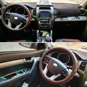 Interior masina 5D Fibra de Carbon Autocolant Pentru Kia Sorento 2009-2012 Interne Panou de Control Central Mânerul Ușii Styling Dotari