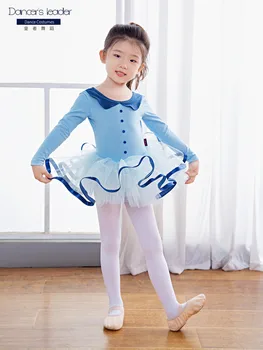 Balet Fete Practica Printesa Rochie cu Mâneci Lungi de Femei Dans Fusta Gimnastica Practică Fusta de Balet pentru Adulți Liric Fusta