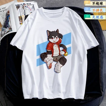 Anime Îmbrăcăminte Nekojishi Print T-shirt pentru Femeie Haine Desene animate Guardian Tigru Imprimat Tricou Drăguț Subtire de Primavara-Vara Fată Băiat