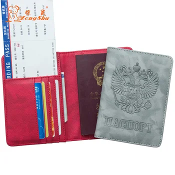 Rus vultur bicefal pune mai multe carduri din Piele PU deținător de pașaport Construit în RFID Blocking Proteja informațiile personale