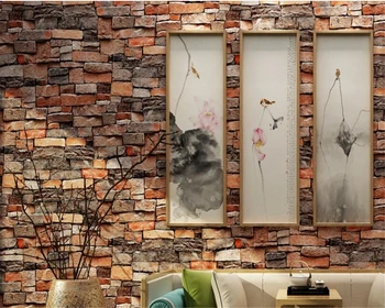 beibehang Impermeabil din pvc cadru cărămidă camera de zi tapet de fundal de papel de parede Chineză stil retro 3d tapet tapety