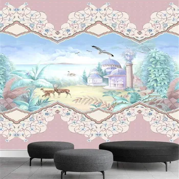 Milofi personalizate 3D mare tapet mural pictat peisaj tropical elan animal de flori și de păsări de fundal de perete