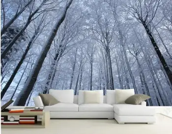 Personalizate 3D Tapet Fotografie copaci Mari în pădure zăpadă Dormitor și cameră de zi pictura Murala de Perete Tapet Papel De Parede